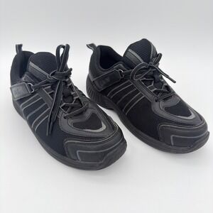 BioFit Women's 8 D Wide Black Comfort Walking Sneakers Orthopedic Lace Strap